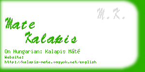 mate kalapis business card